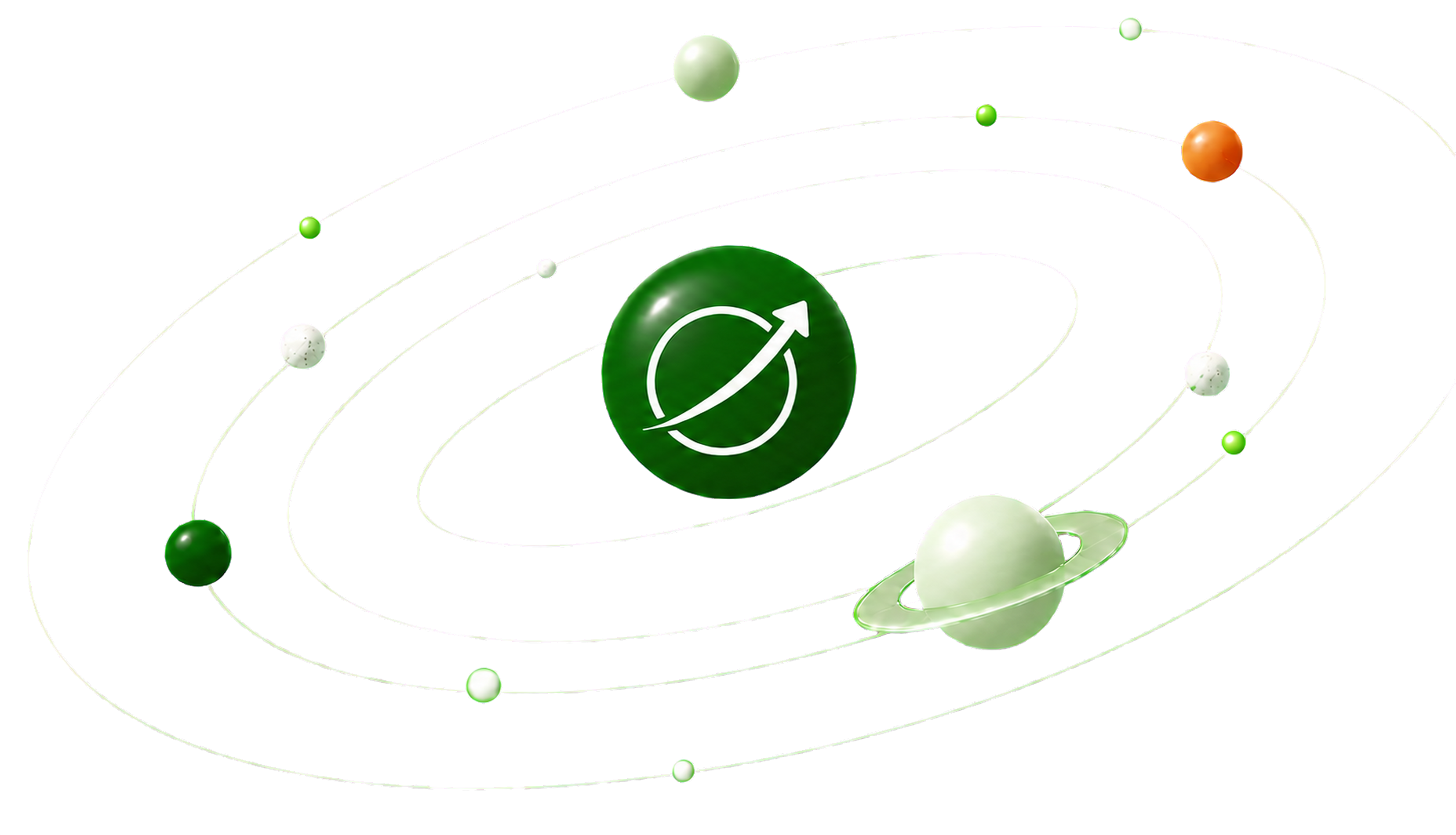 Orbit, the Lean Summits growth marketing engine, drawn as an orbital system