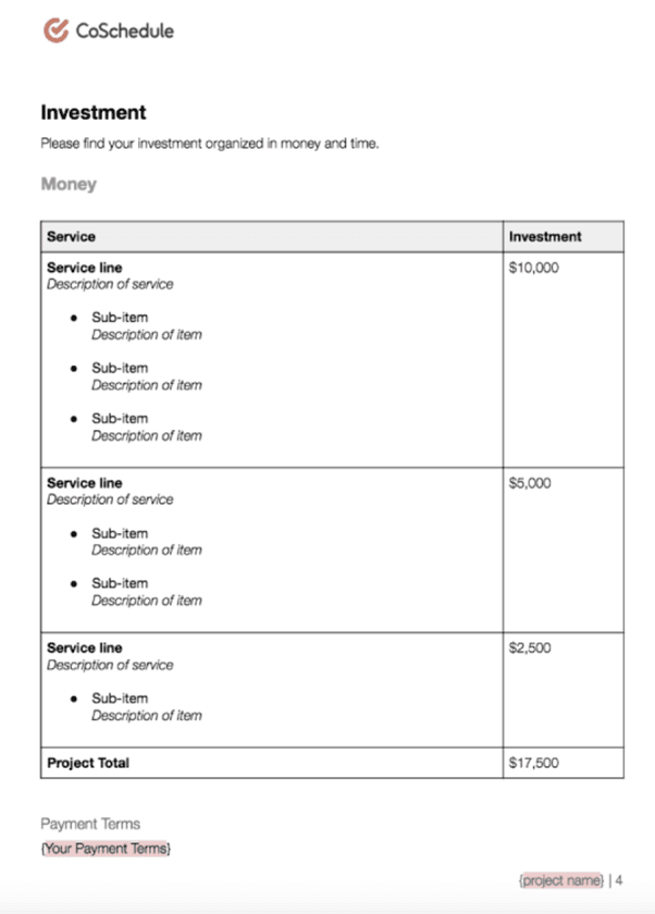 CoSchedule Marketing Proposal Template