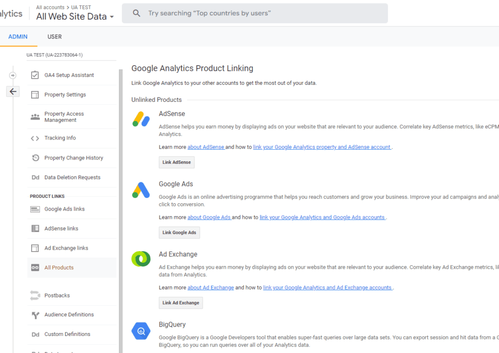 Link your GA4 to Other tools