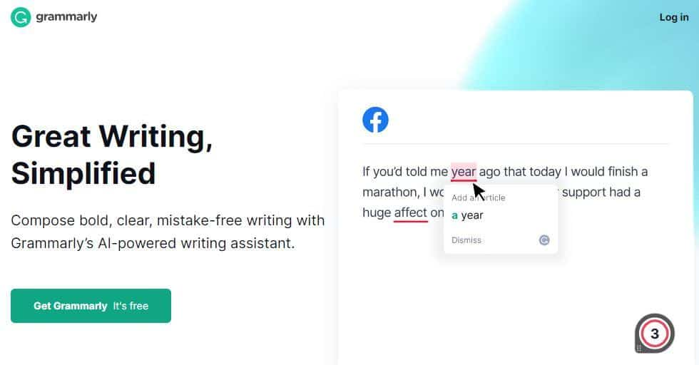 Grammarly CTA Example